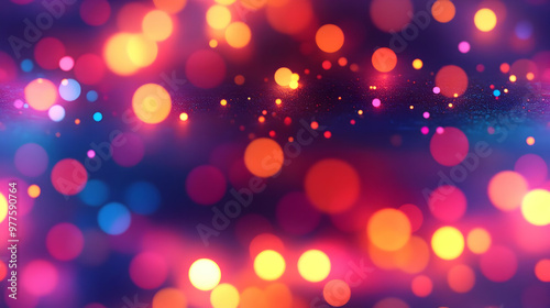 2025 Calendar Design with 3D Bokeh Lights: Festive Background Featuring Soft Colorful Blurred Lights for a Warm Atmosphere