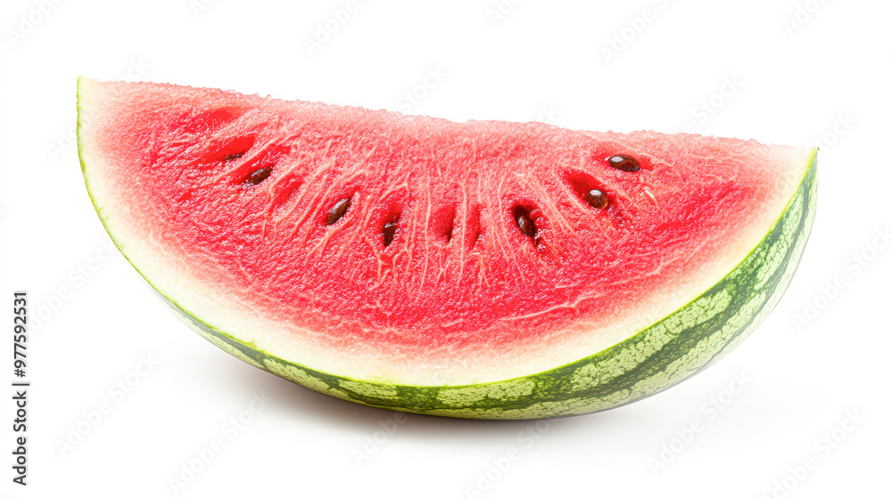 Fresh Watermelon Slice with Vibrant Colors on White Background Healthy Eating and Nutrition Concept Fresh Watermelon Slice with Vibrant Colors on White Background Healthy Eating and Nutrition Concept