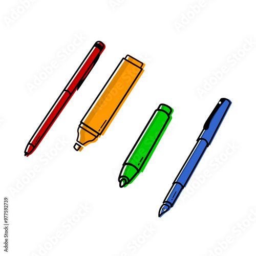 colorful array of writing instruments