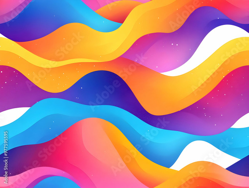 Seamless Flat Abstract Colorful Waves Background for 2025 Calendar Design - Creative and Energetic Vector Illustration