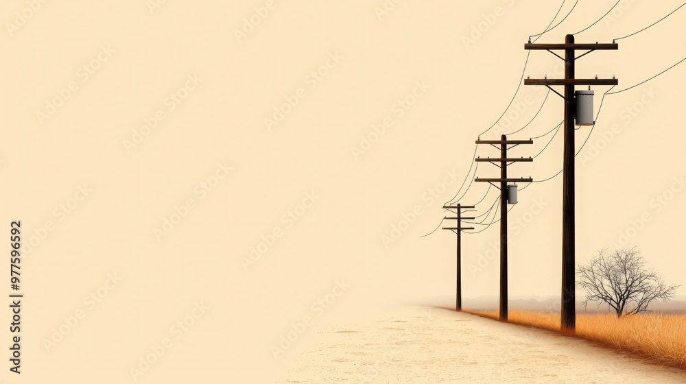 Picture of Minimalist single line diagram of an electrical circuit featuring power ...
