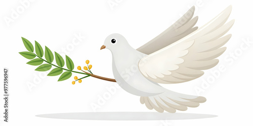 Wallpaper Mural Flat Isolated Peace Dove Vector with Olive Branch � Symbolizing Peace for Human Rights Day in Clean Minimalist Design, Perfect for Infographics Torontodigital.ca