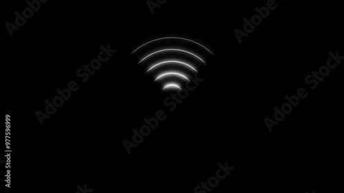 Wi-Fi Network Connection Signal Animation Background.