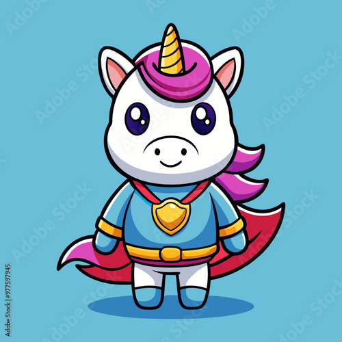 Download Cute Unicorn Super Hero Cartoon Vector Icon Illustration Eps File For Design.