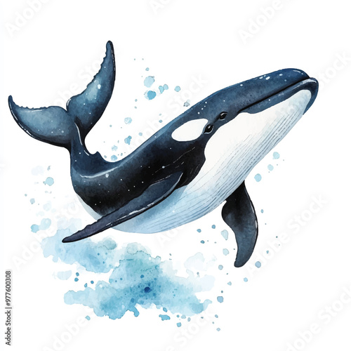 Killer watercolor clipart illustration isolated