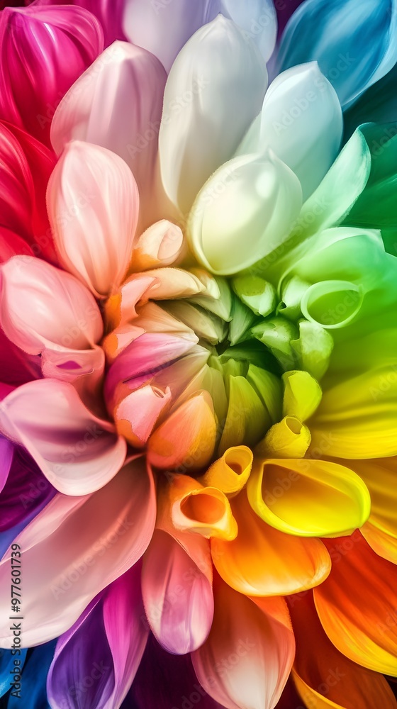 Fototapeta premium A close-up of a vibrant rainbow flower.