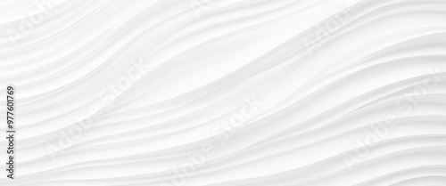 white wave curve lines banner background design. White wave modern abstract background. Luxury horizontal white background for business banner, poster, backdrop, voucher, invite. Vector illustration