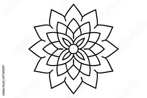 Modern Mandala line art vector art illustration