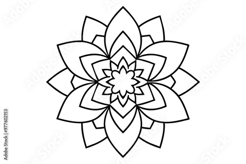 Modern Mandala line art vector art illustration