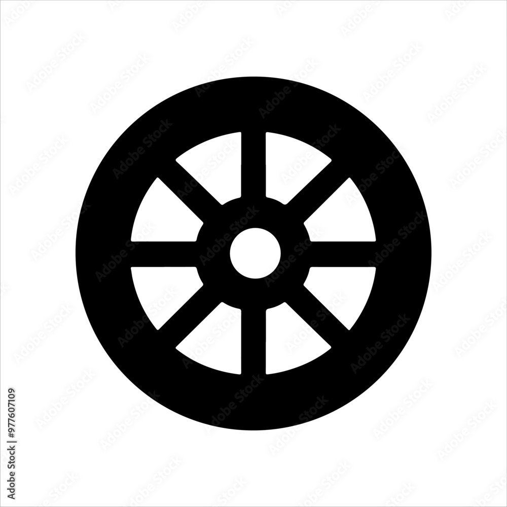 Old cart wheel silhouette vector illustration design on white background. Old cart wheel silhouette vector illustration design on white background.