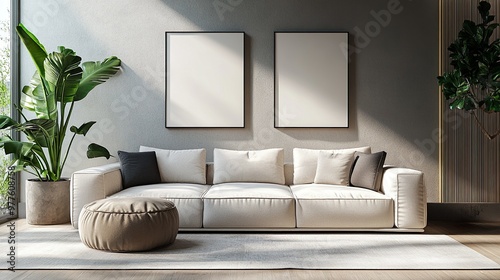 Sophisticated and interesting living room design with high end finishes picture