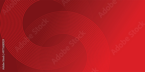 Collection of red concentric circles. Collection of radial sound wave or sonar rings. Pack of radar icon symbols, targets, dashed lines, halftones.