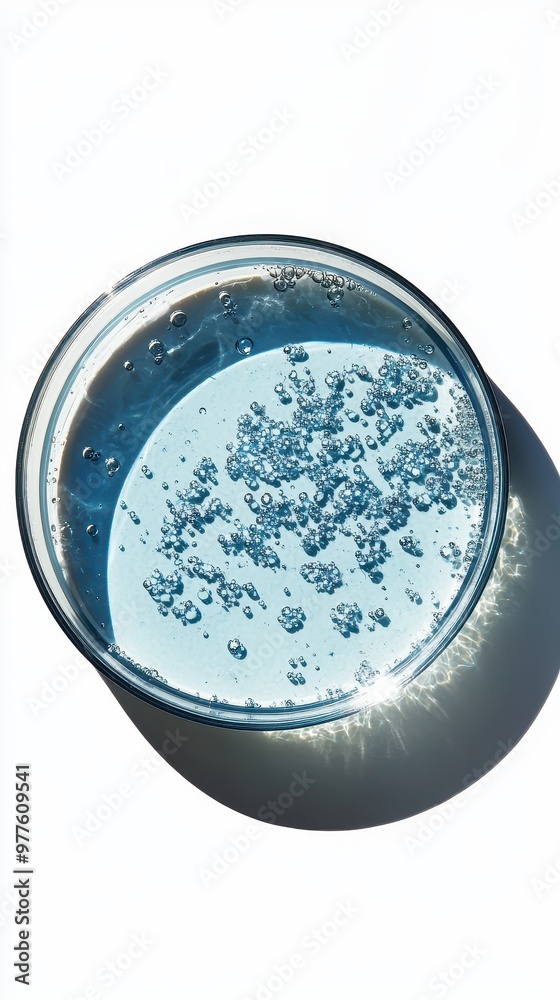 A Petri dish showcases colorful cultures against a stark white background A Petri dish showcases colorful cultures against a stark white background