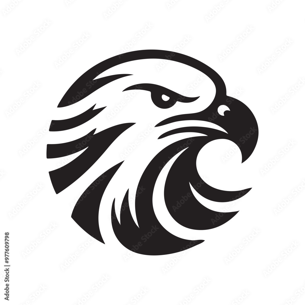 Head of the Black Eagle. silhouette vector symble icon, isolated on white background Head of the Black Eagle. silhouette vector symble icon, isolated on white background
