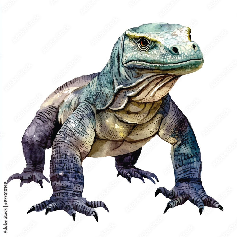 Komodo watercolor clipart illustration isolated Komodo watercolor clipart illustration isolated