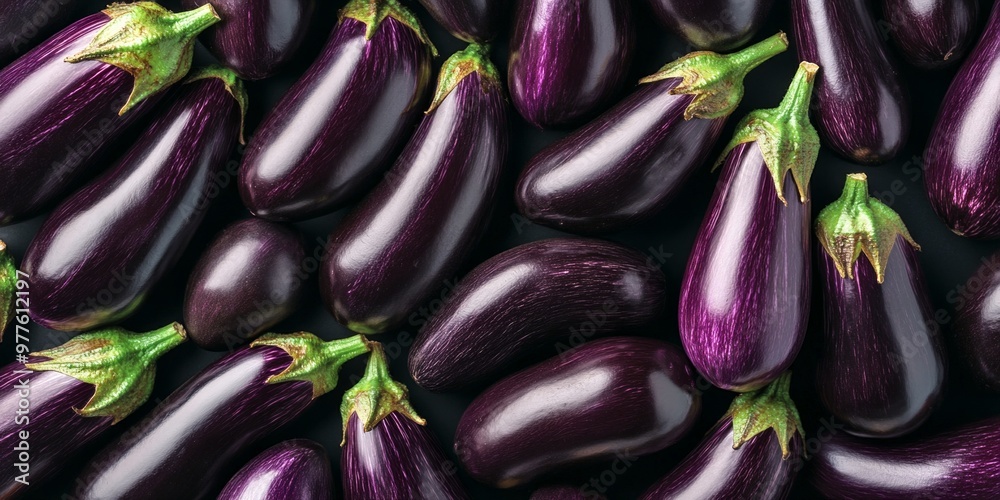 Fresh assorted eggplants showcase their deep purple shades. These vegetables are perfect for healthy recipes. They add color and flavor to dishes. A vibrant display for food enthusiasts. AI Fresh assorted eggplants showcase their deep purple shades. These vegetables are perfect for healthy recipes. They add color and flavor to dishes. A vibrant display for food enthusiasts. AI