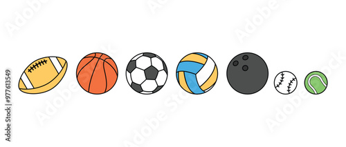 set of balls for different sports