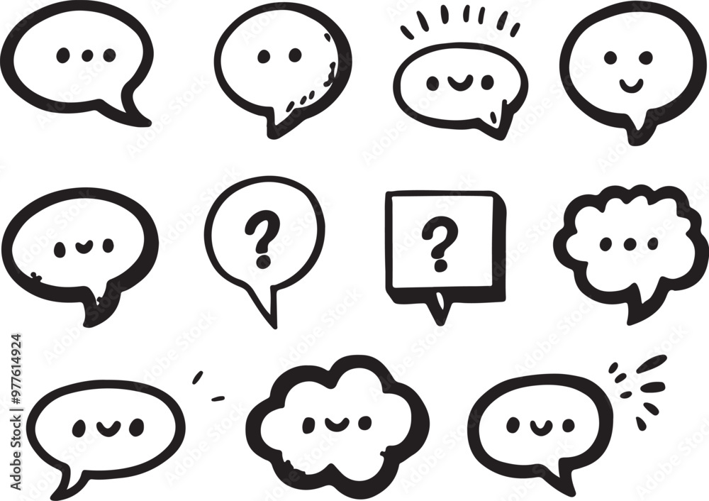 set of comic speech bubbles vector logo icons set of comic speech bubbles vector logo icons