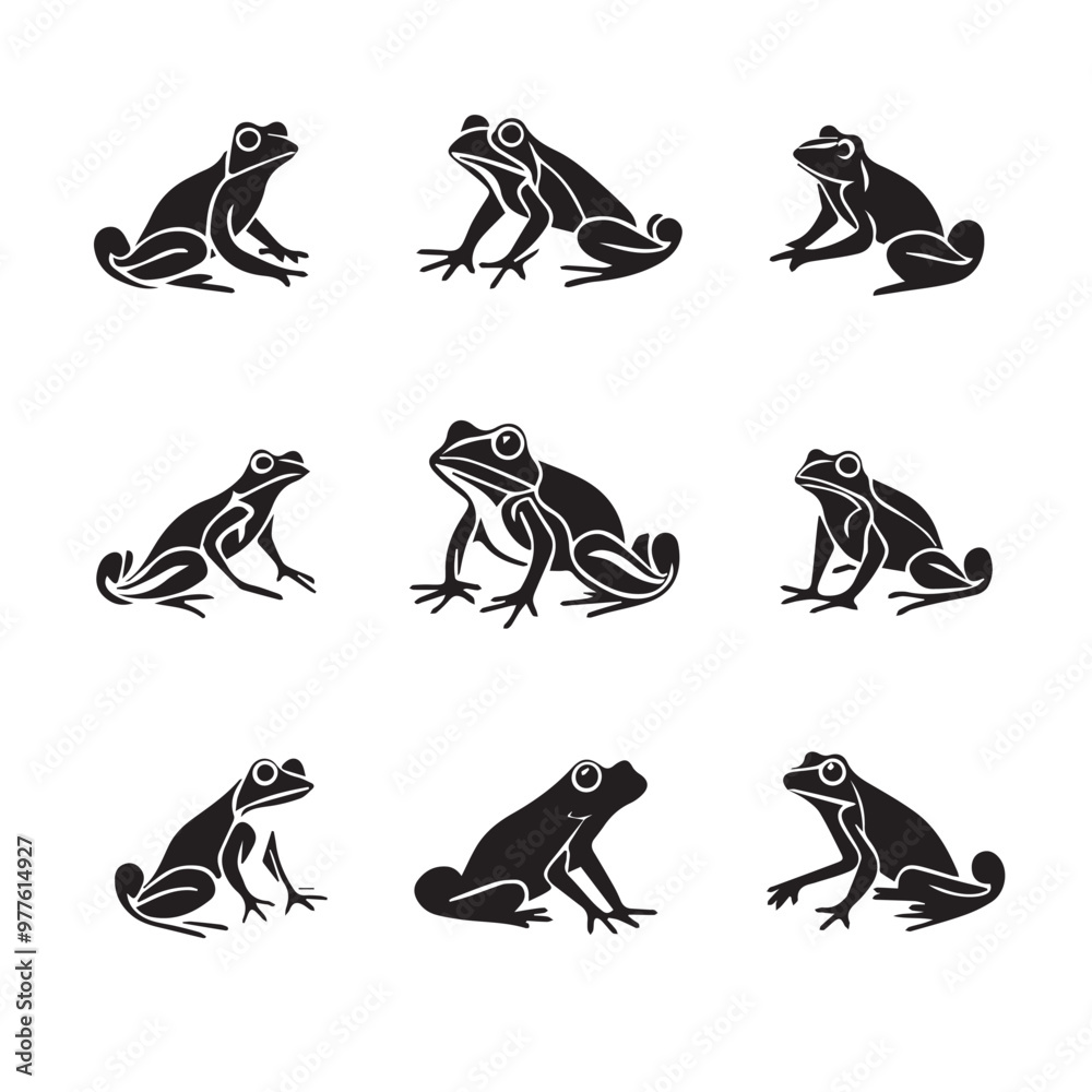 Obraz premium Frog in cartoon, doodle style . Image for t-shirt, web, mobile apps and ui. Isolated 2d vector illustration in logo, icon, sketch style, Eps 10, black and white. AI Generative