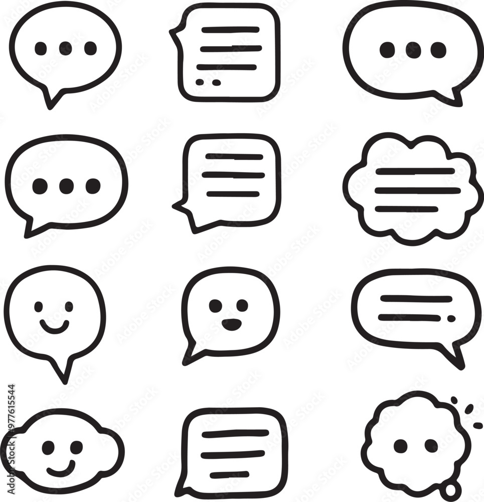 set of comic speech bubbles vector logo icons set of comic speech bubbles vector logo icons