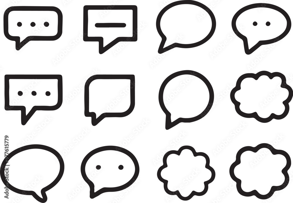 set of comic speech bubbles vector logo icons set of comic speech bubbles vector logo icons