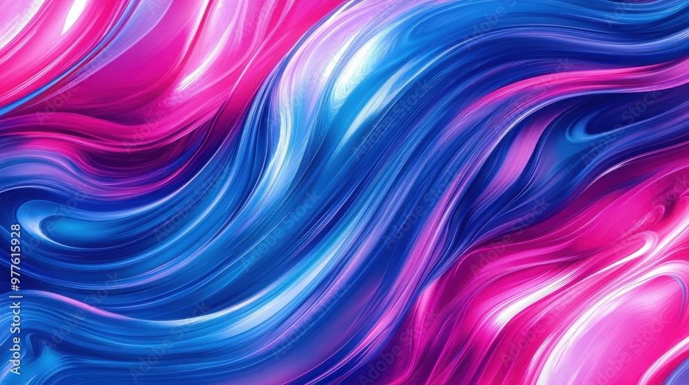 Vivid abstract wave pattern with dynamic royal blue and vibrant pink colors merging together in a visually striking background design Vivid abstract wave pattern with dynamic royal blue and vibrant pink colors merging together in a visually striking background design