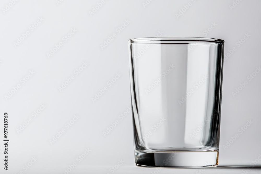 A clear glass sitting elegantly on a minimalistic surface, perfect for showcasing drinks or as a decorative element. A clear glass sitting elegantly on a minimalistic surface, perfect for showcasing drinks or as a decorative element.