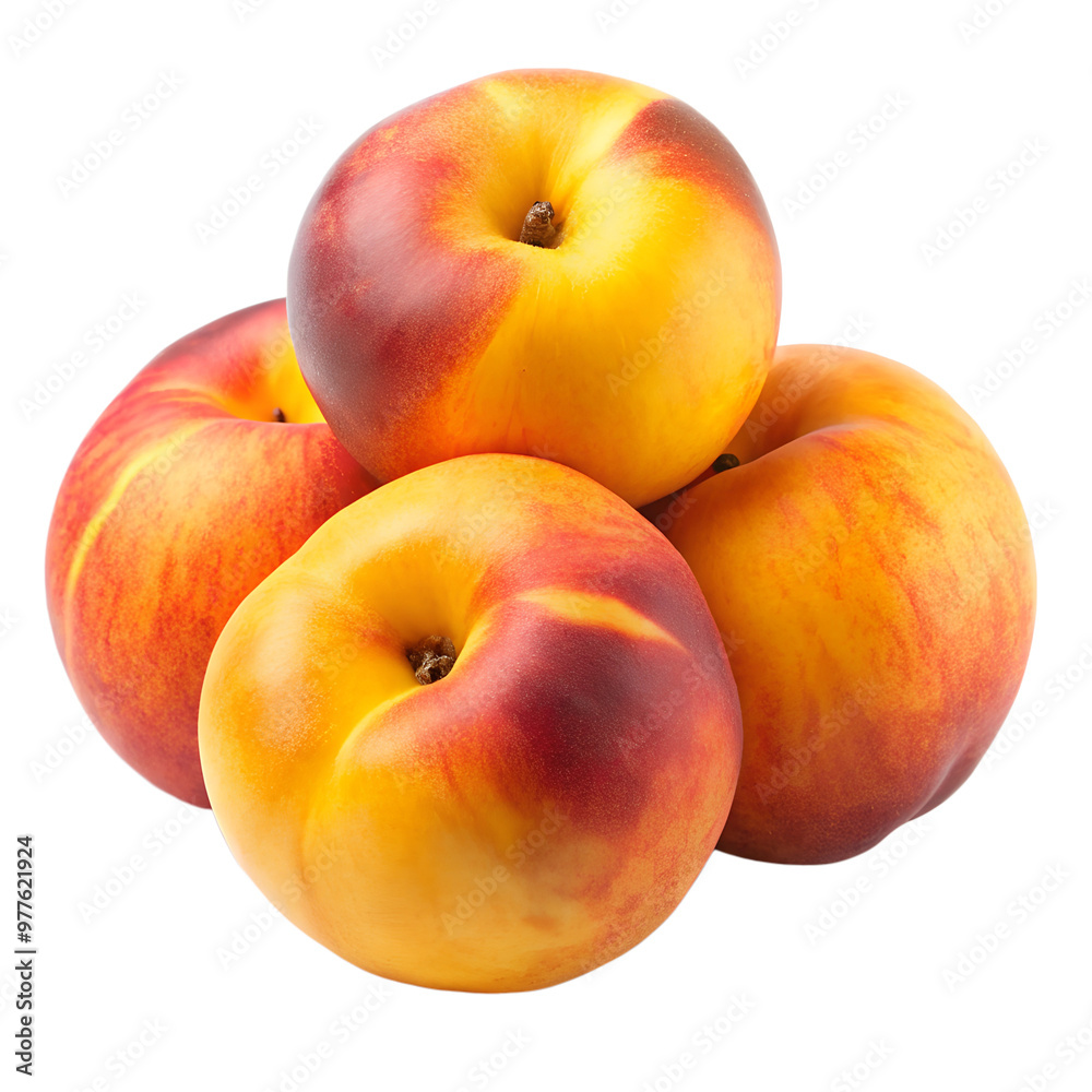 Yellow Peaches Isolated on White Background. Perfect for: Summer festivals, Farmers' markets Yellow Peaches Isolated on White Background. Perfect for: Summer festivals, Farmers' markets