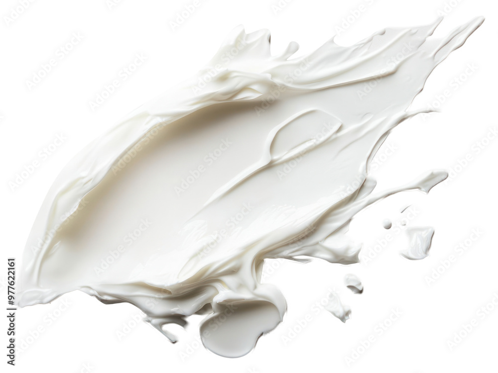 White cream smear cosmetic moisturizing treatment beverage.