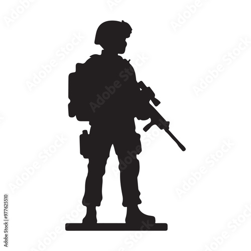 simple Flat design soldier silhouette