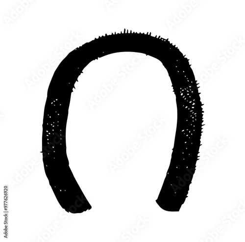 Horse hoof with shoe - paw print vector illustration
