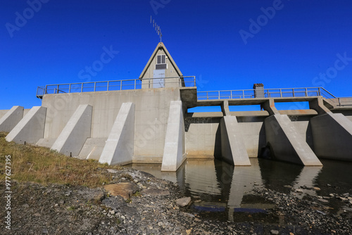 Wallpaper Mural Dam at the lake Stor Sverje, Norway Torontodigital.ca