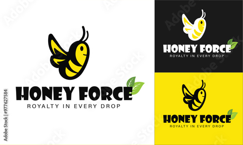 Bee logo, honeybee logo, honey logo