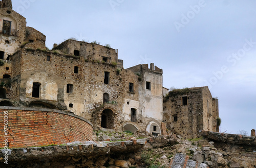 Craco is a ghost town (Basilicata, Italy) abandoned due to natural disasters such as landslides and earthquakes, despite being in ruins Craco remains a popular tourist attraction and filming location