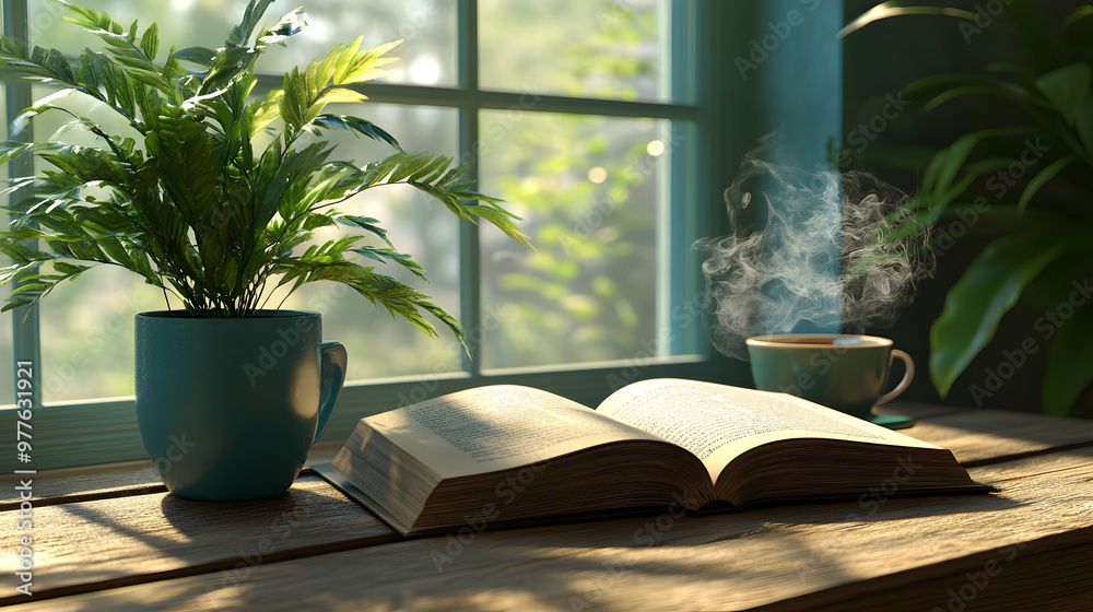 Book and Tea by the Sunlit Window Book and Tea by the Sunlit Window