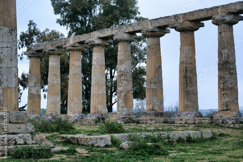 In the archaeological area of ​​Metaponto, (Matera, Italy) the Palatine Tables represent the remains of a magnificent Doric temple dedicated to the goddess Hera, dating back to the 6th century BC photo