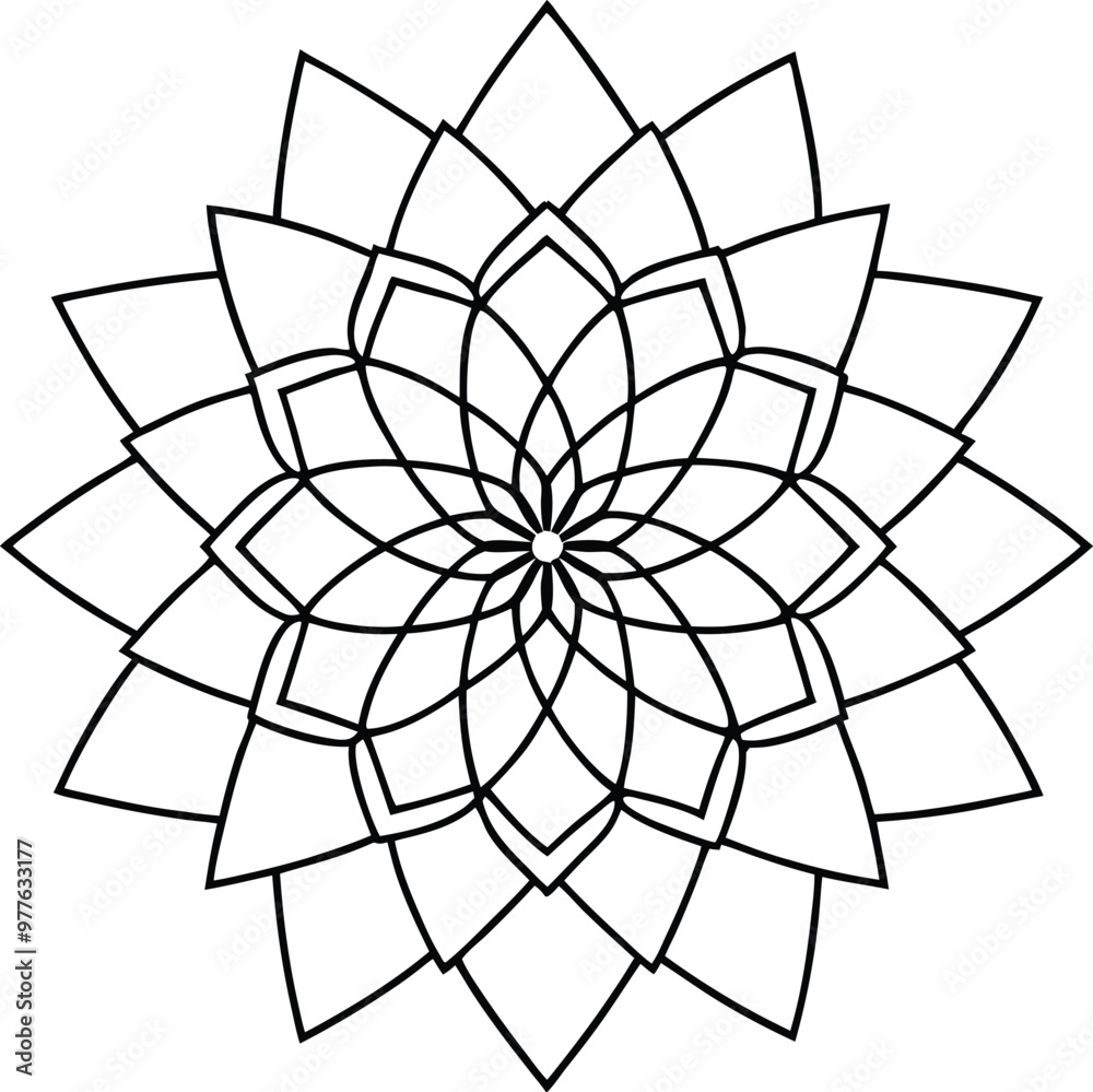 Obraz premium geometric mandala vector white background 