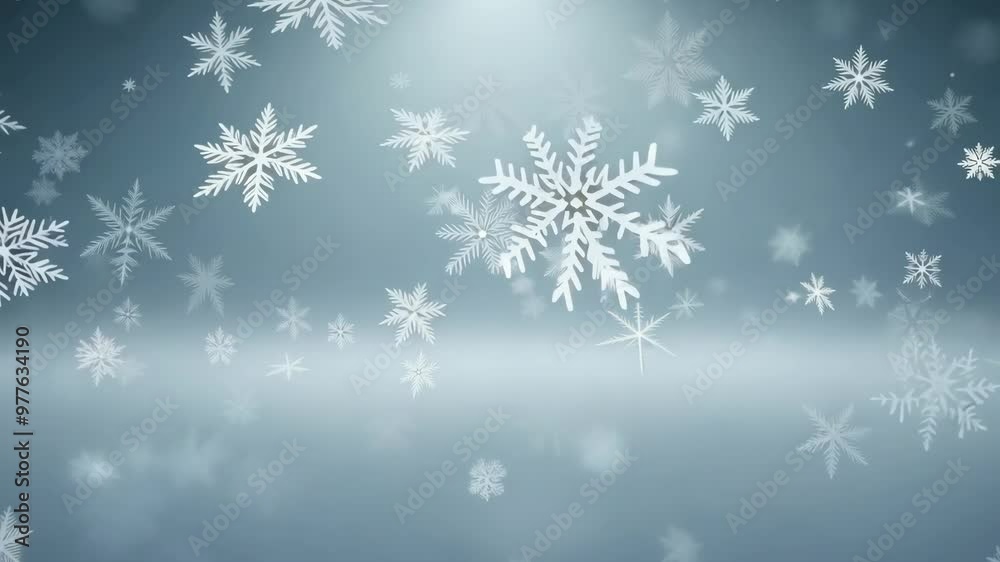 An abstract winter scene with snowflakes onn light blue background. An abstract winter scene with snowflakes onn light blue background.