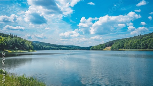 Czech Republic - Brno Dam. Beautiful lakes, forests and blue skies in the Czech Republic.