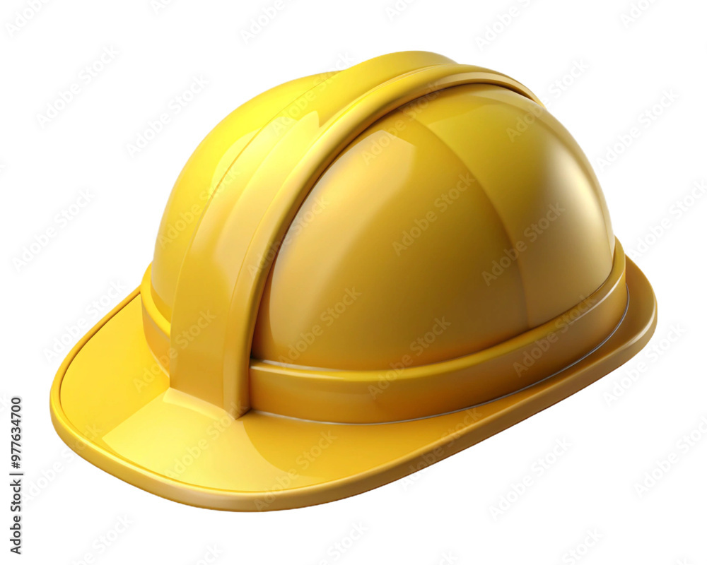 Realistic Yellow Hard Hat on Clear Background: Essential for Workplace Safety Visuals Realistic Yellow Hard Hat on Clear Background: Essential for Workplace Safety Visuals