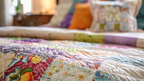 Colorful Quilt Bed