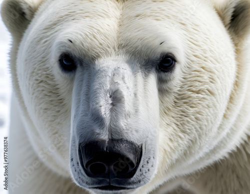 polar bear portrait, polar bear close up, white polar bear