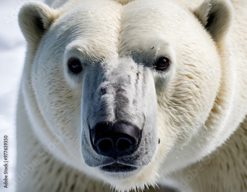 polar bear portrait, polar bear close up, white polar bear