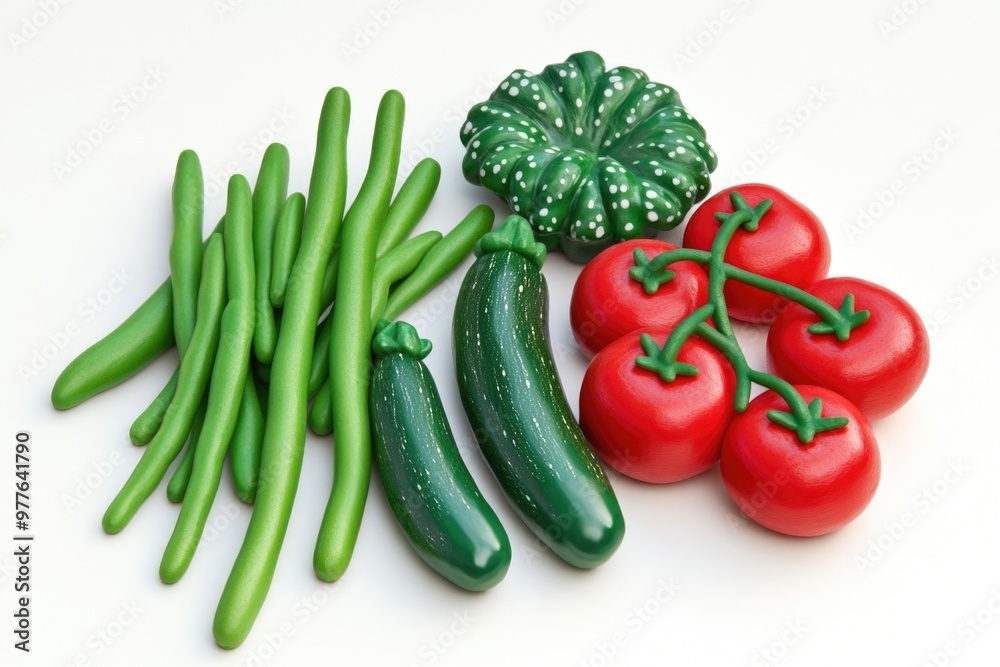 Collection of Realistic Green and Red Vegetables - Design for Print, Cards, Posters, and Educational Materials Collection of Realistic Green and Red Vegetables - Design for Print, Cards, Posters, and Educational Materials