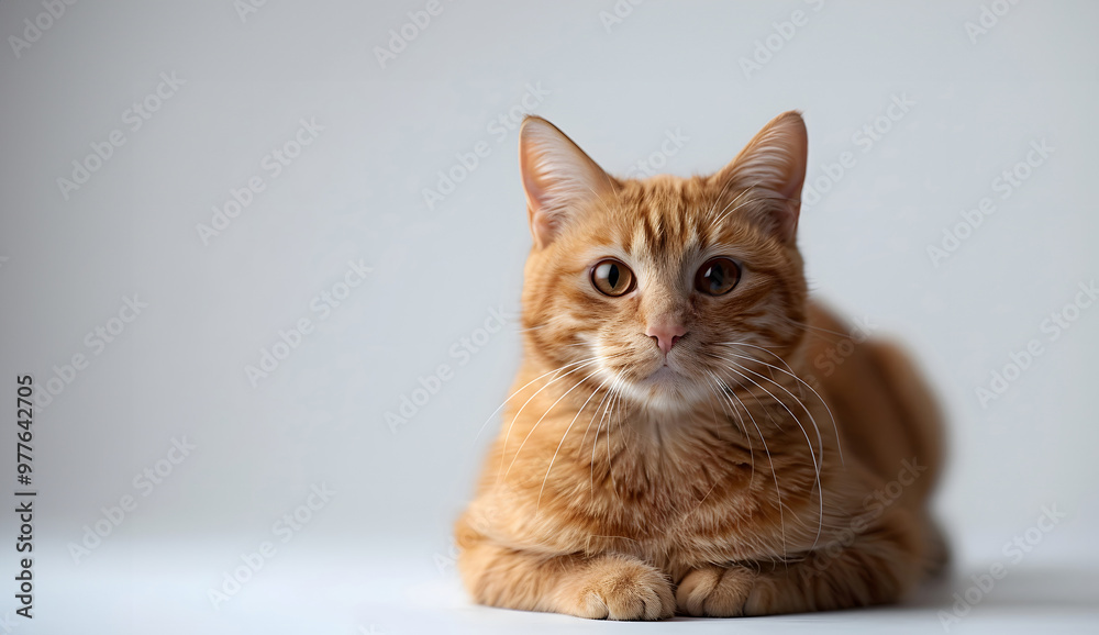 Cheerful ginger cat lounging comfortably indoors during sunny afternoon. Generative by AI Cheerful ginger cat lounging comfortably indoors during sunny afternoon. Generative by AI
