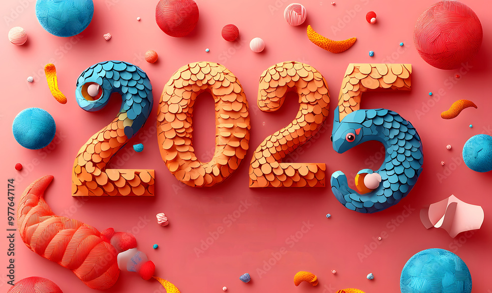 Happy Chinese new year 2025 Zodiac sign year of the Snake background AI generated Happy Chinese new year 2025 Zodiac sign year of the Snake background AI generated