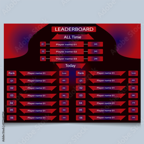 leaderboard template design. game leaderboard abstract vector
