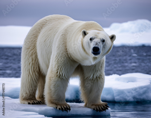 white polar bear, polar bear in the zoo, polar bear on the ice