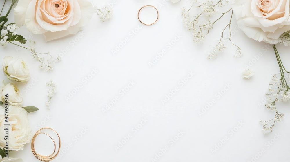 A white background wedding design with minimalistic floral details around the edges, leaving ample space for elegant typography and wedding details. A white background wedding design with minimalistic floral details around the edges, leaving ample space for elegant typography and wedding details.
