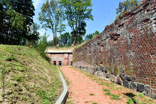 old ancient brick building military fort germany east prussia photo